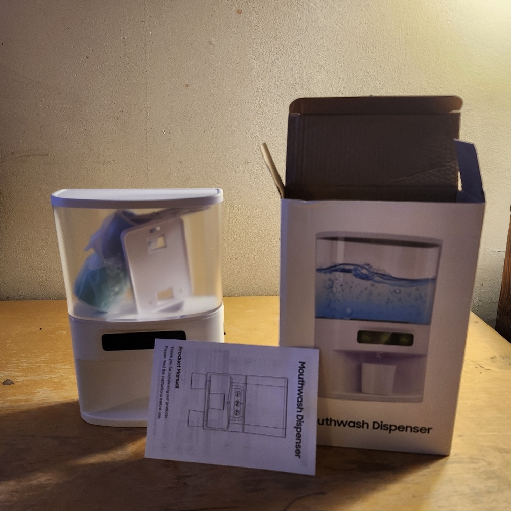 Automatic Mouthwash Dispenser 550ml SG1 Touchless IPX7 Rechargeable W/ 2 Cups